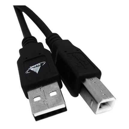 Cabo USB 2.0 P/ Impressora 05125 Clone A/B Preto Cód. 412